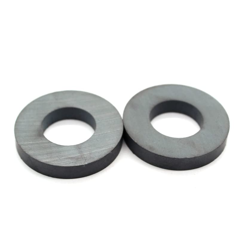 Burnur Grade C8 Ceramic Ring Magnet, OD 60 mm x ID 24mm x 10 mm 2.4" Large Ferrite Magnets. 2 Pack - Image 2